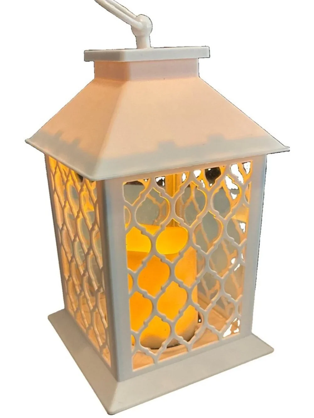 Decorative White LED Candle and Lantern